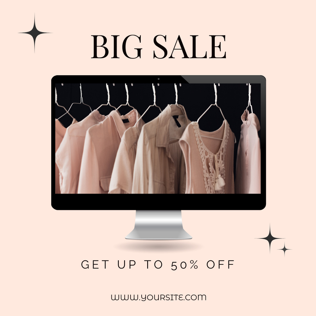 Template di design Hanger with Clothes for Fashion Sale Ad Instagram