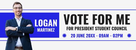 Student Council Elections with Young Man Facebook cover Design Template
