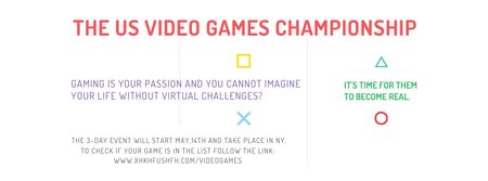 Designvorlage Video games Championship für Facebook cover