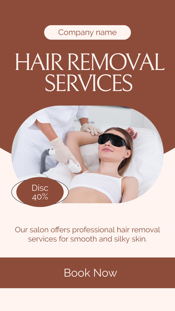 Modèle de visuel Booking Discounts on Laser Hair Removal for Women - Instagram Story