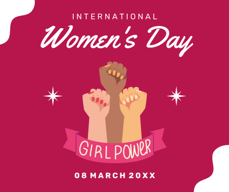 Ontwerpsjabloon van Facebook van International Women's Day with Inspiration of Power