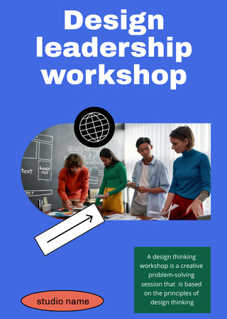 People on Design Leadership Workshop Flyer A6 – шаблон для дизайна