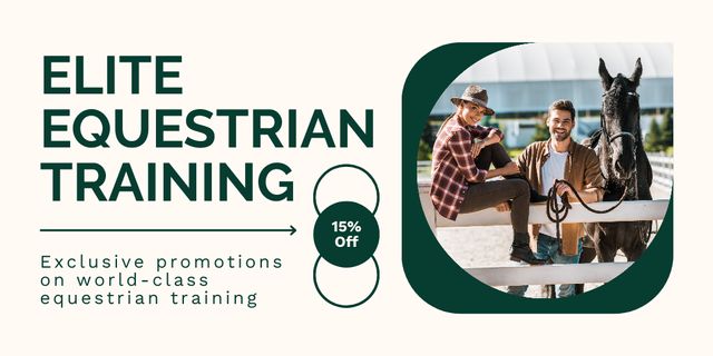 World-Class Equestrian Training With Discount Twitterデザインテンプレート