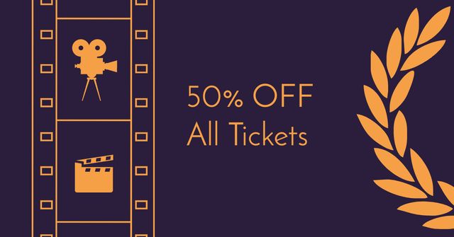 Cinema Festival Admission Sale Offer With Discounts Facebook AD – шаблон для дизайну