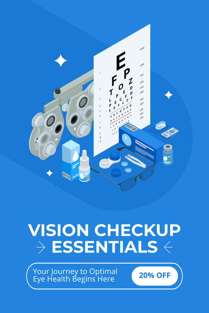 Designvorlage Offer Discounts on Vision Checkup für Pinterest