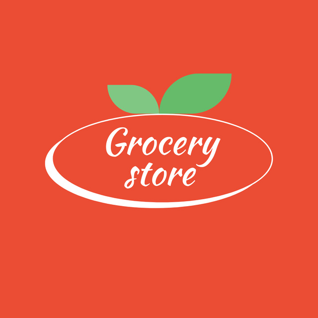 Grocery Store Simple Red Ad Animated Logo Tasarım Şablonu