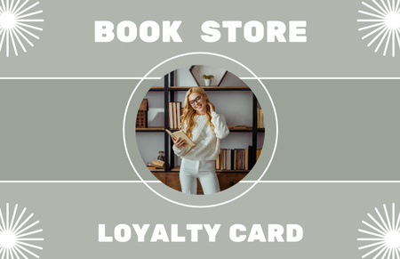 Plantilla de diseño de Oferta de tarjeta de fidelidad de librería Business Card 85x55mm 