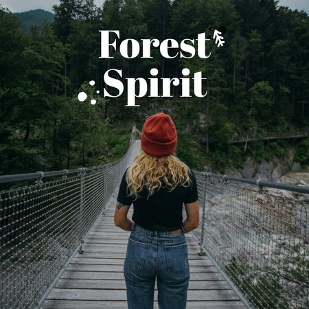Traveler in Foggy Mountains Instagram Design Template