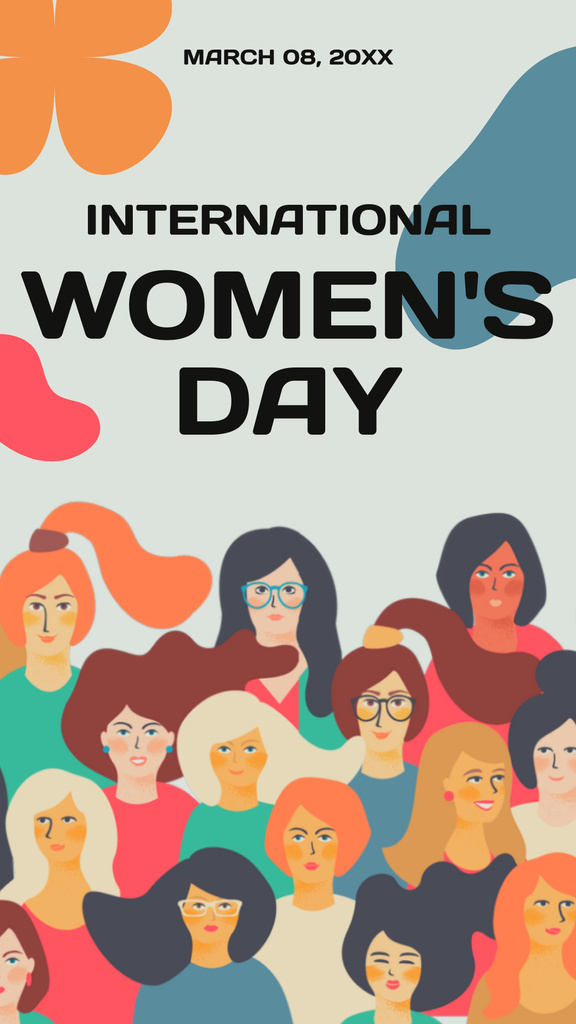 International Women's Day Celebration with Diverse Women Instagram Storyデザインテンプレート