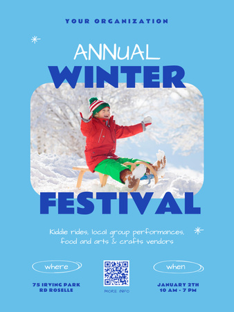 Yıllık Kış Festivali Davetiyesi Poster US Tasarım Şablonu