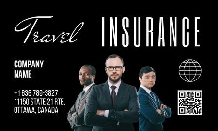 Travel Insurance Offer Business Card 91x55mm Design Template