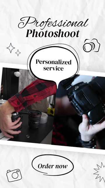 Professional Photoshoot Offer With Personalized Service Instagram Video Story Modelo de Design