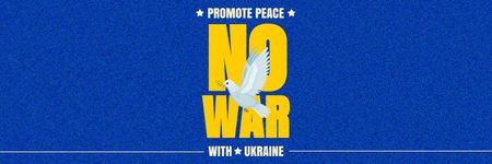 Pigeon with Phrase No to War in Ukraine Twitter Modelo de Design