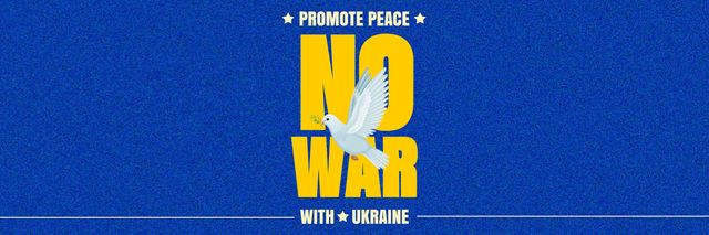 Ontwerpsjabloon van Twitter van Pigeon with Phrase No to War in Ukraine