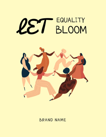 Plantilla de diseño de Phrase about Equality with Dancing Girls Poster 8.5x11in 