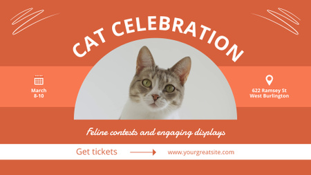 Enchanting Event With Cat Celebration Announcement Full HD video Design Template