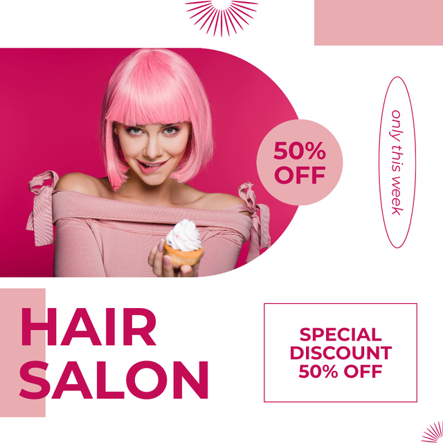 Platilla de diseño Special Discount in Hair Salon Instagram