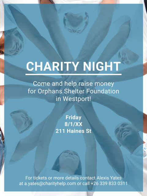 Template di design Happy kids in circle on Charity Night Poster US