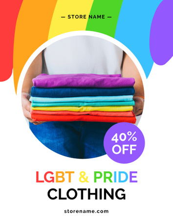 LGBT Clothing Offer Poster 22x28in Design Template