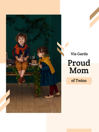 Modèle de visuel Happy Twins in shirts with equation - Poster US