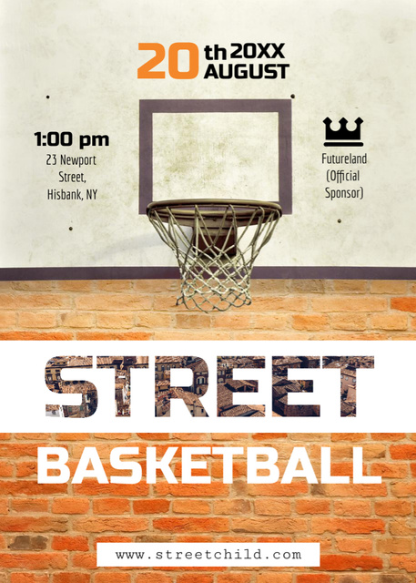 Modèle de visuel Basketball net on street court - Flayer