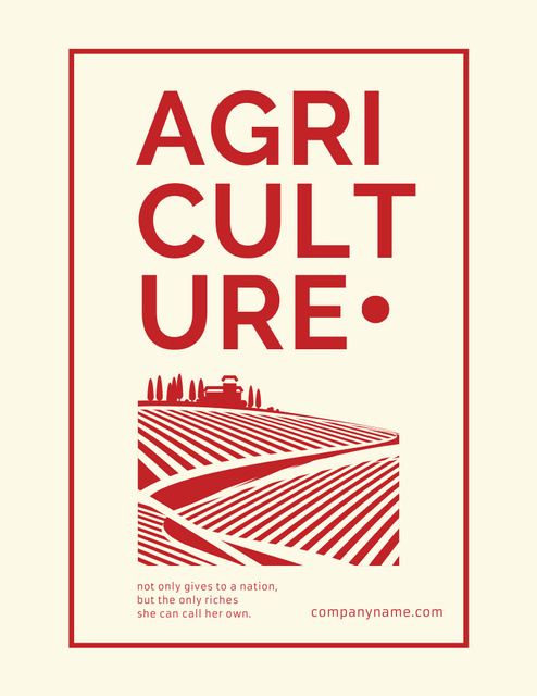 Ontwerpsjabloon van Poster 8.5x11in van Modern Wisdom About Agriculture And Nation With Farmland Landscape