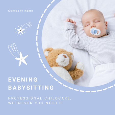 Professional Babysitting Service Anouncement Instagram Šablona návrhu