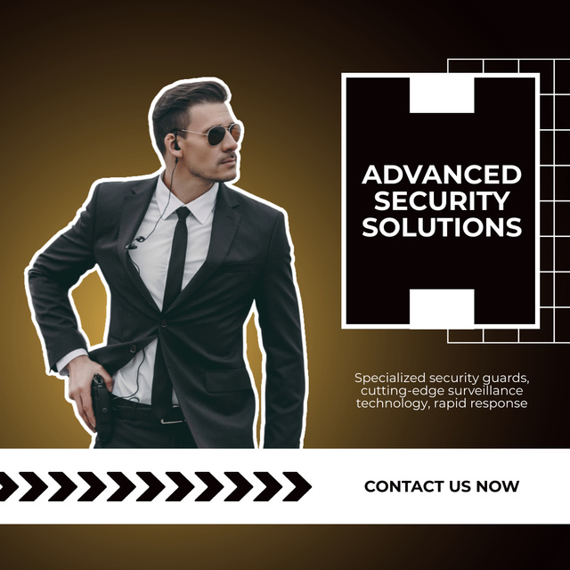 Advanced Security Services and Professional Bodyguards Instagram AD Design Template