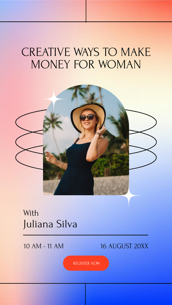 Webinar Topic about Ways to Make Money For Women Instagram Story – шаблон для дизайну