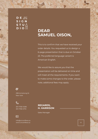 Designvorlage Design Agency official request für Letterhead