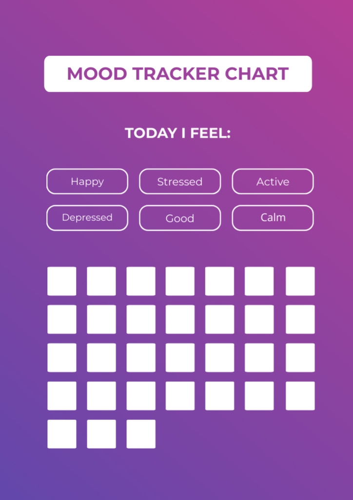 Mood Tracker Chart in Violet Schedule Plannerデザインテンプレート