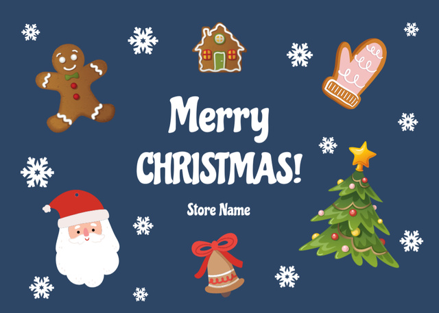Christmas Cheers with Holiday Decor Postcard 5x7in – шаблон для дизайну
