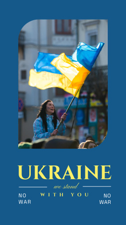 Designvorlage ukraine, wir stehen an deiner seite für Instagram Story