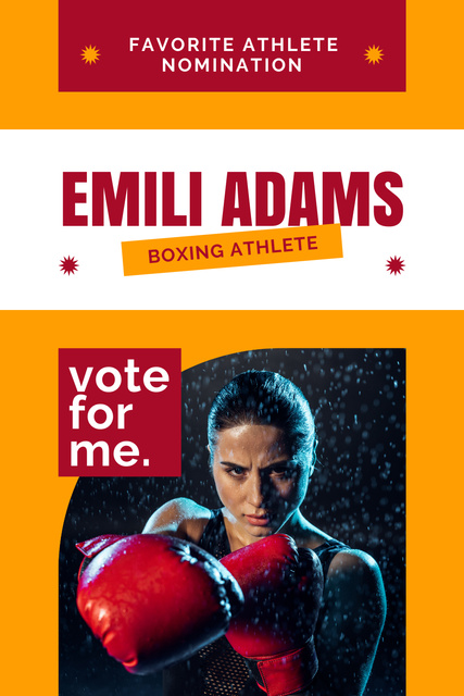 Ontwerpsjabloon van Pinterest van Announcement of Voting for Boxers