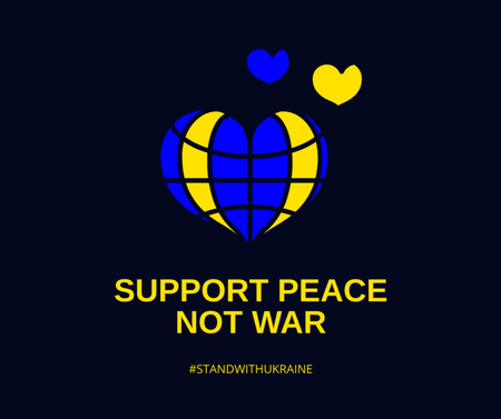 Plantilla de diseño de Llamamiento para apoyar la paz en Ucrania Facebook 