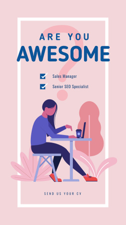 Work Motivation on Pink Instagram Story Design Template