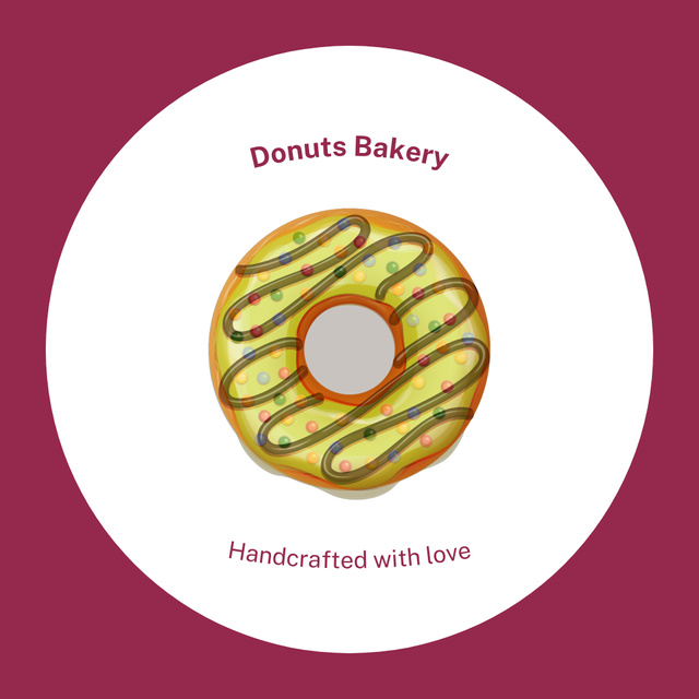 Doughnuts Bakery Ad with Illustration of Treats Animated Logo Design Template