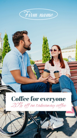 Happy Couple Enjoying Coffee Outdoors TikTok Video Šablona návrhu