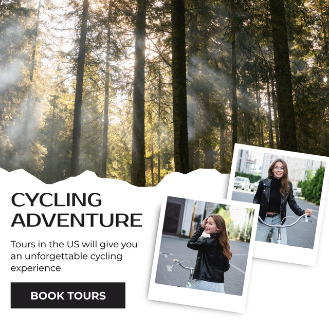 Eco Tourism Offer with Cycling Instagram Design Template