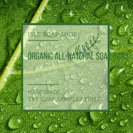 Organic Cosmetics Ad Drops on green Leaf Instagram AD tervezősablon
