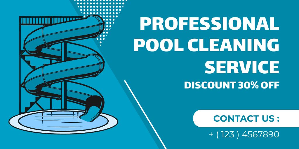 Professional Cleaning of Water Pools Twitter tervezősablon