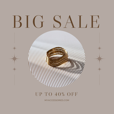 Big Jewelry Sale with Luxury Ring Instagram Design Template