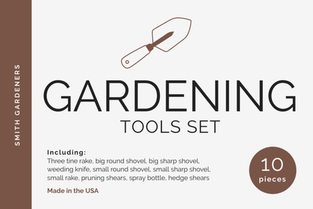 Designvorlage Garden Tools Offer für Label