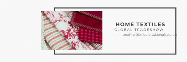 Home Textiles Event Announcement in Red Twitter Design Template