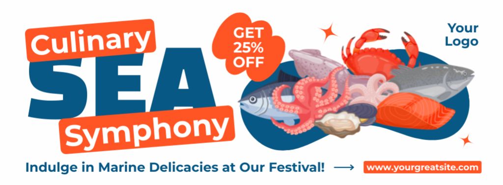 Modèle de visuel Seafood Culinary Symphony Ad - Facebook cover