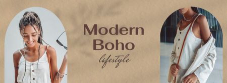 Modern Boho Lifestyle Inspiration Facebook cover Design Template