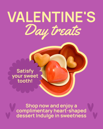 Modèle de visuel Offre de friandises et de bonbons pour la Saint-Valentin - Instagram Post Vertical