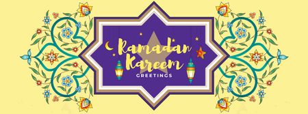Template di design Ramadan kareem greeting Facebook cover