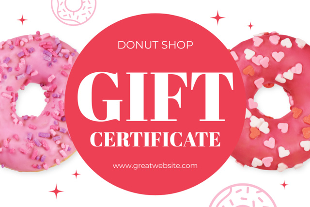 Special Offer from Donut Shop Gift Certificate Πρότυπο σχεδίασης