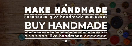 Plantilla de diseño de Botones de costura de inspiración hecha a mano en la mesa Tumblr 